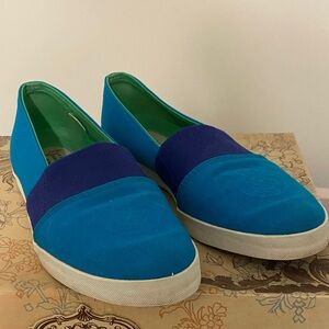 Spirit Blue and Green Comfort slip ons.  Has some faint marks on the white.